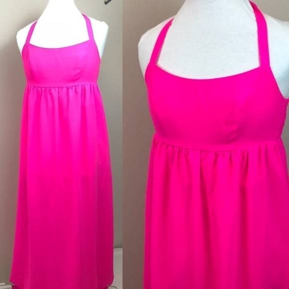 hot pink Susana Monaco halter maxi - Picture 1 of 3